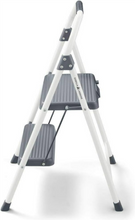 Load image into Gallery viewer, Expertly tackle household tasks with the Gorilla Ladders Compact Steel Construction 2-Step Ladder. Made with durable steel, this ladder can hold up to 225 lbs. Its compact design allows for easy storage while the 2 anti-slip steps provide stability and safety. A must-have for any home.