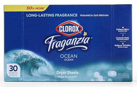 Clorox Fraganzia Ocean Scent Dryer Sheets 30 ct