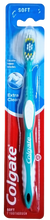 Load image into Gallery viewer, Green Colgate toothbrush with soft bristles in a red and blue packaging
