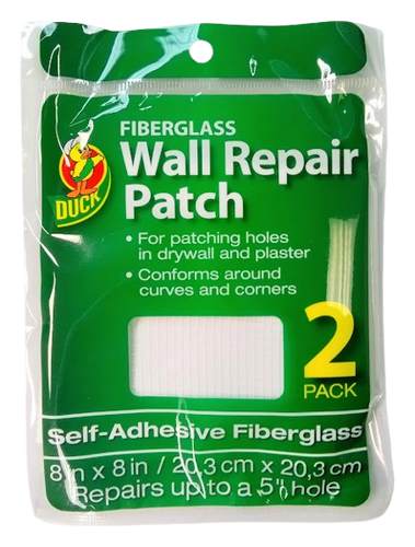Duck Self Adhesive Fiberglass Wall Repair Patch 8 x 8in 2pk