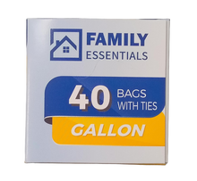 Load image into Gallery viewer, Family Essentials Bags with Ties Gallon Size 40ct
