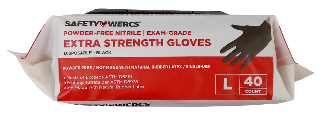 Box of Safety Wears Extra Strength Gloves with red and white design