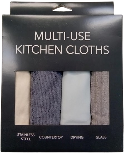 Multi-Use Kitchen Cloths Assortment  (stainless steel, counter top, drying, glass)