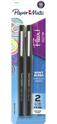 Paper Mate Flair Felt Tip Pens Medium Point 0.7mm 2 Pack