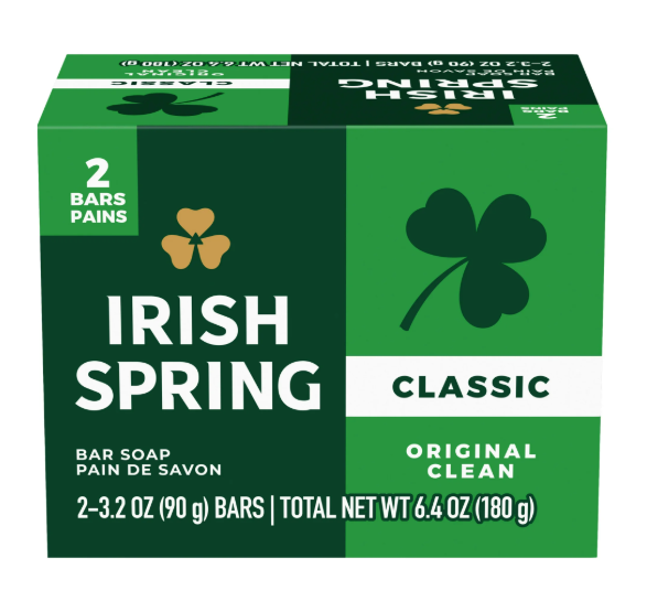 Irish Spring Classic Bar Soap Original Clean (2 Bars)