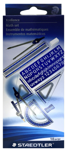 Staedtler Xcellence Math Set 10pc, Staetdler Triangle, Staetdler Protractor math set, Drafting Set 