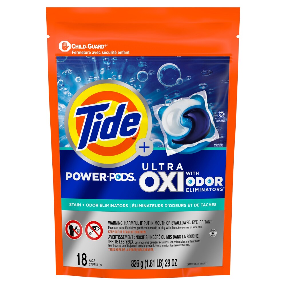 Tide Power PODS + Ultra OXI with Odor Eliminators 18ct