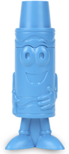 Load image into Gallery viewer, A blue Crayola crayon sharpener with a smiling face.
