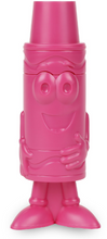 Load image into Gallery viewer, A pink Crayola crayon sharpener with a smiling face.
