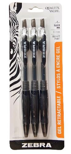 Zebra 0.7mm Medium Point Pens Black