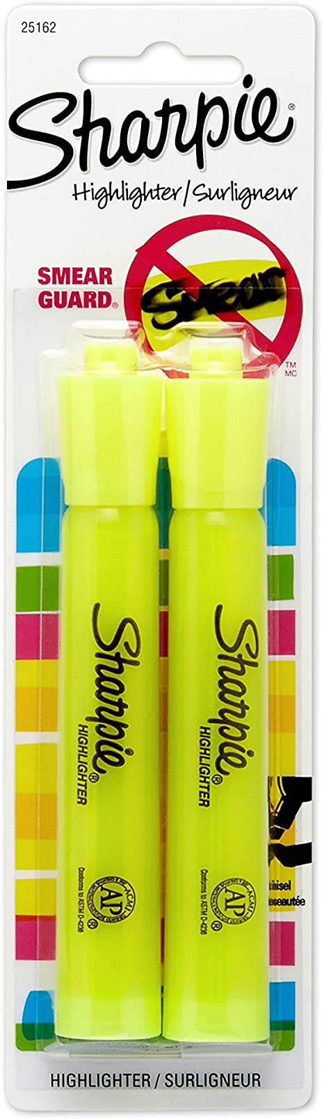 Sharpie Highlighter with Smear Guard 2 count Free Shipping